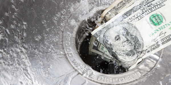 money down the drain