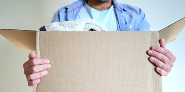 man with box